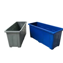 Chậu trồng cây chữ nhật lớn – Màu xanh, ghi, đen kích thước 64x26x30 cm